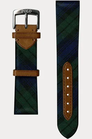 Ralph Lauren Uhrenarmband aus Seide mit Tartanmuster