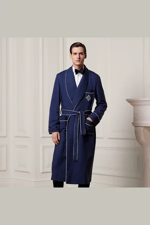 Ralph Lauren Bademantel aus Seidentwill mit Monogramm
