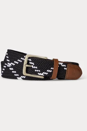 Ralph Lauren Webgürtel mit Lederbesatz
