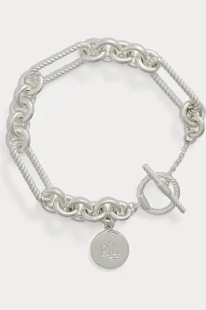 Ralph Lauren Flex-Armband aus Silber mit Logoanhänger