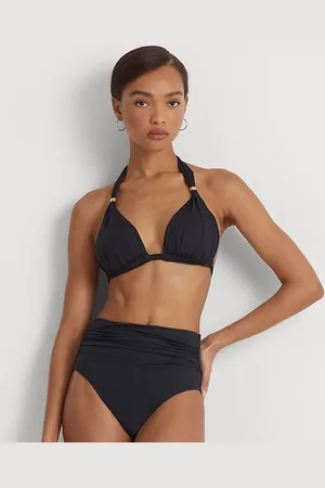 Ralph Lauren Gesmokte Bikinihose mit hoher Taille