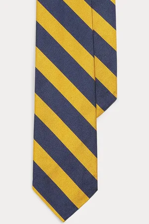 Ralph Lauren Schmale Seidenrips-Krawatte mit Streifen