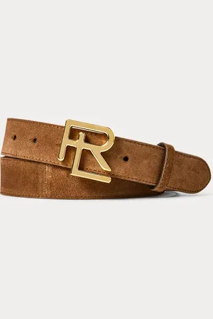 Ralph Lauren Kalbswildledergürtel mit RL-Schnalle