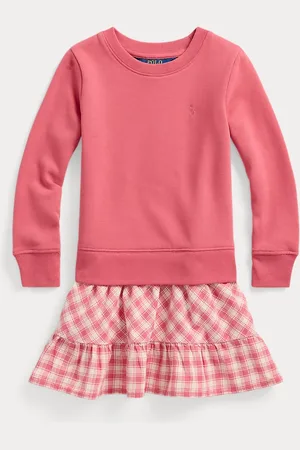 Ralph Lauren Fleece-Sweatshirtkleid mit Ginganmuster