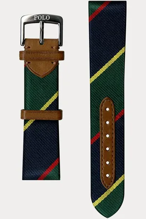 Ralph Lauren Gestreiftes Uhrenarmband aus Seide
