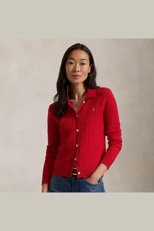 Ralph Lauren Woll-Kaschmirstrickjacke mit Zopfmuster