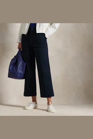 Ralph Lauren Twill-Hose mit weitem Bein in 3/4-Länge