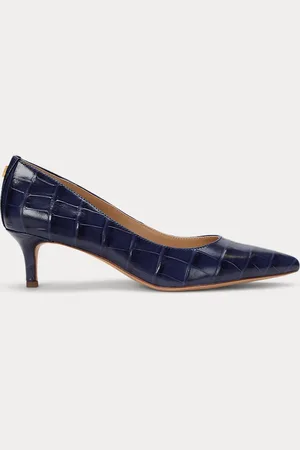 Ralph Lauren Lederpumps Adrienne mit Krokodilprägung
