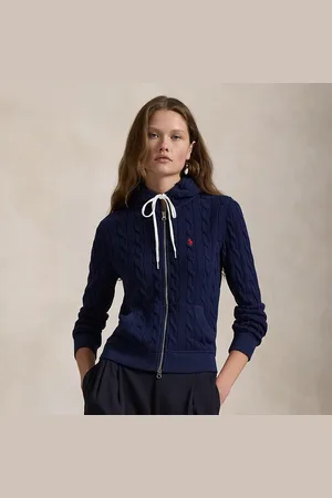 Ralph Lauren Baumwoll-Kapuzenjacke mit Zopfmuster