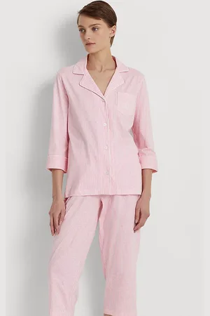 Ralph Lauren Gestreifter Jerseypyjama mit Caprihose