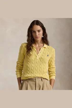 Ralph Lauren Langärmliges Poloshirt mit Zopfmuster