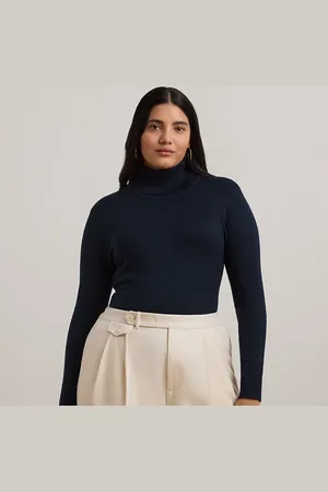 Ralph Lauren Plus Größen - Rollkragenpullover aus Seiden-Mix
