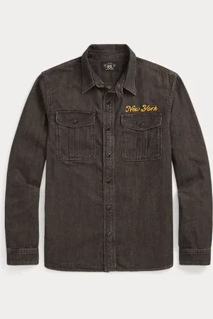Ralph Lauren Besticktes Jeans-Arbeitshemd