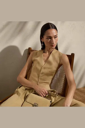 Ralph Lauren Weste Jaiden aus Seiden-Leinen-Twill