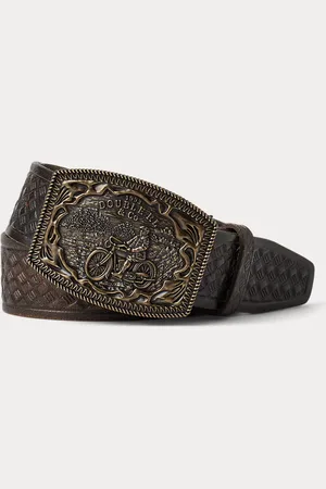 Ralph Lauren Ledergürtel mit geprägtem Korbmuster