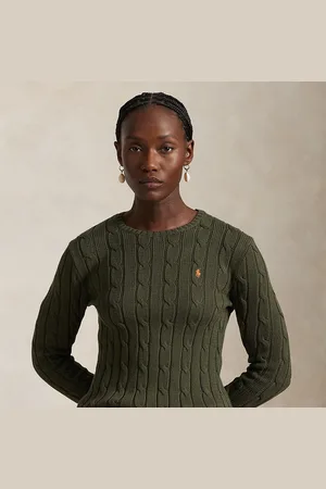 Ralph Lauren Baumwoll-Rundhalspullover mit Zopfmuster