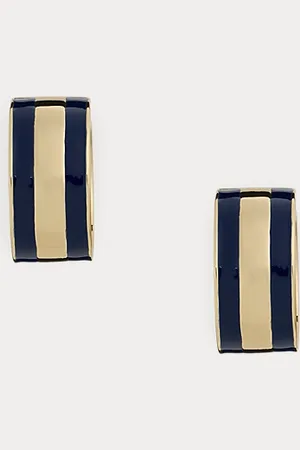 Ralph Lauren Vergoldete Messing-Creolen mit Emaille