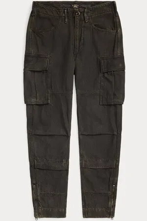 Ralph Lauren Skinny-Fit Cargohose aus schwarzem Denim