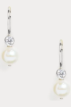 Ralph Lauren Einfädler-Ohrringe aus Silber mit Perlen