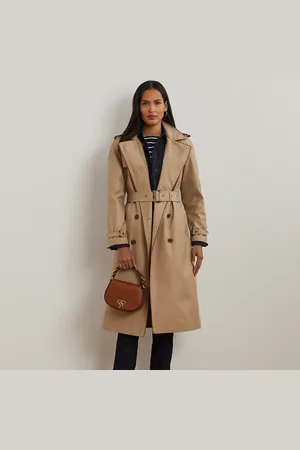 Ralph Lauren Zweireihiger Trenchcoat mit Baumwolle