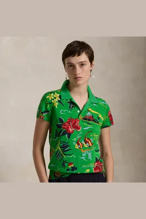 Ralph Lauren Geblümtes Poloshirt aus Wollstrick