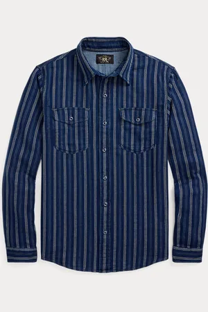 Ralph Lauren Gestreiftes Arbeitshemd in Indigo