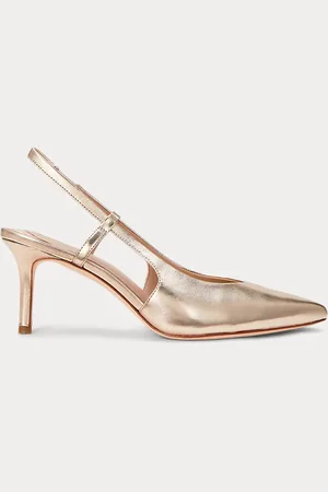 Ralph Lauren Metallic-Leder-Pumps Khloe mit Riemchen