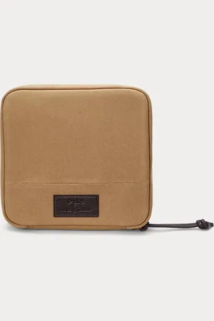 Ralph Lauren Segeltuch-Pochette mit Lederbesatz