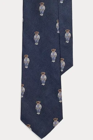 Ralph Lauren Seidenripskrawatte mit Polo Bear