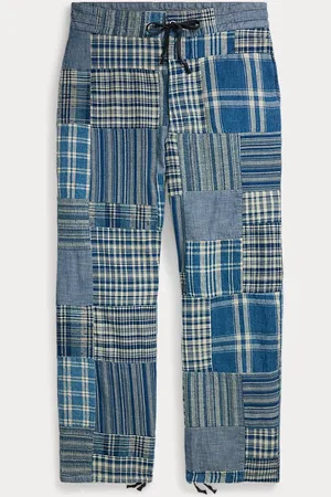 Ralph Lauren Indigo-Patchwork-Hose mit Tunnelzug