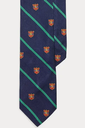 Ralph Lauren Gestreifte Clubkrawatte aus Seidenrips