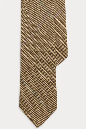 Ralph Lauren Glencheck-Leinenkrawatte mit Karomuster