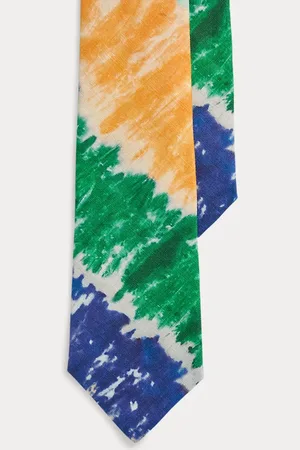 Ralph Lauren Leinenkrawatte mit Batikdruck