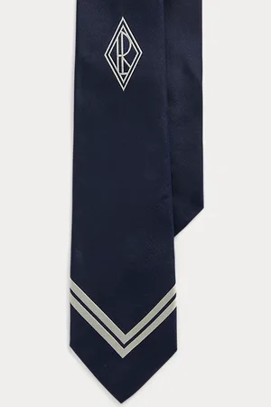 Ralph Lauren Seidenrips-Krawatte mit Monogramm