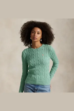 Ralph Lauren Baumwoll-Rundhalspullover mit Zopfmuster