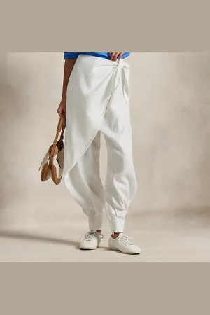 Ralph Lauren Leinen-Wickelhose mit weitem Bein
