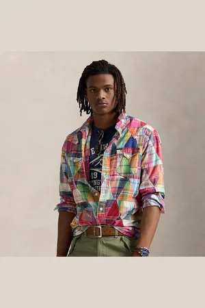 Ralph Lauren Patchwork-Westernhemd mit Madraskaro