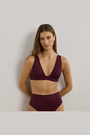 Ralph Lauren Einfarbige Bikinihose mit hoher Taille