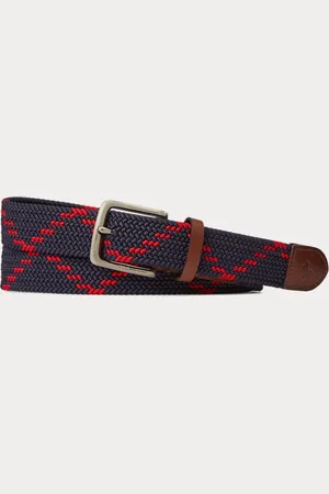 Ralph Lauren Webgürtel mit Lederbesatz