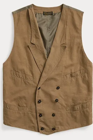 Ralph Lauren Zweireihige Baumwoll-Leinen-Weste