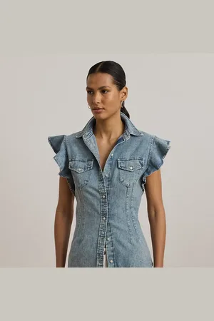 Ralph Lauren Denim-Hemd mit Schmetterlingsärmeln