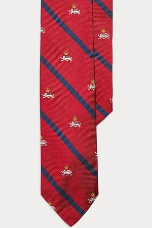 Ralph Lauren Gestreifte Clubkrawatte aus Seidenrips