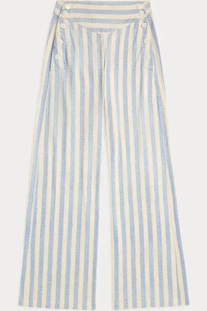 Ralph Lauren Gestreifte Leinen-Baumwoll-Jerseyhose
