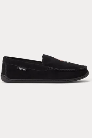 Ralph Lauren Wildleder-Slipper Brenan mit Polo Bear