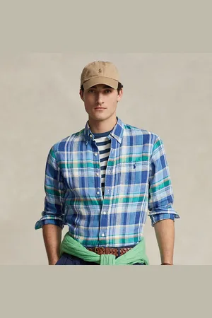 Ralph Lauren Kariertes Classic-Fit Leinenhemd