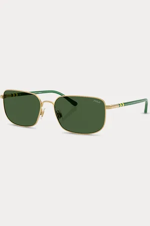 Ralph Lauren Metall-Sonnenbrille mit Rugby-Streifen