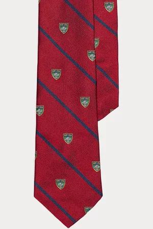 Ralph Lauren Gestreifte Clubkrawatte aus Seidenrips