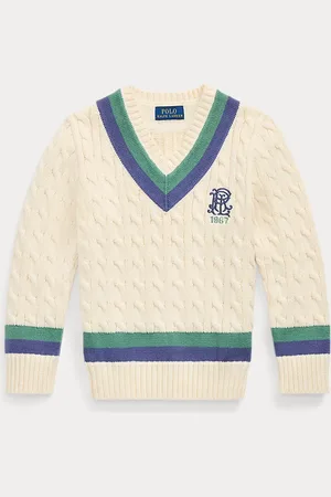 Ralph Lauren Baumwoll-Cricket-Pullover mit Stickerei