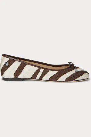 Ralph Lauren Segeltuchballerina Jayna mit Zebramuster