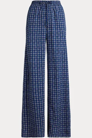 Ralph Lauren Gemusterte Crêpehose mit weitem Bein